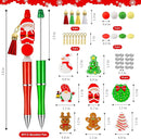 CZWZ 8 Pcs Christmas Beadable Pens, Plastic Beadable Pens with Multicolor Silicone Beads, Christmas Snowman Pine Tree Floral Hoop Deer Pens for Christmas Gifts Office School Supplies by TinyTreasures Baby Boutique