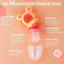 Baby Solids/Frozen Fruit Feeder Pacifier, Infant Teether Toy 4M+, BPA-Free Silicone Pouch & Nipple, Safely Introduce Solids, Teething Relief, 2-Pack (Mickey - Blue Yellow, S/M/L) by TinyTreasures Baby Boutique
