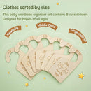 16Pcs Baby Closet Dividers Cute Baby Clothes Organizer Double Face Baby Closet Organizer for Clothes Organizer Wooden Baby Closet Dividers for Infant to Toddler by TinyTreasures Baby Boutique