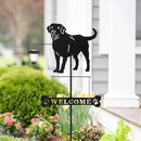BAYN Solar Labrador Silhouette Dog Breed Welcome Sign with a Lantern Outdoor Decorative Garden Stakes for Yard, Lawn, Patio, Pathway by CozyNest Decor