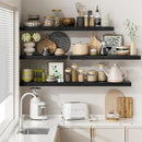 Heimlove 12" Deep Black Floating Shelves for Wall, 24 Inch Wall Shelf Bathroom Shelves Set of 2, Wall Mounted Shelves for Books Living Room Laundry Room Bedroom Kitchen Home Office by CozyNest Decor