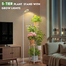 TOSKING 48" Tall Plant Stand Indoor with Full Spectrum LED Grow Lights & Timer – 5-Tier Corner Plant Shelf for Home, Office, Balcony (Grow Light 5 Tier-White) by GreenHaven Gardens