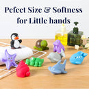 XY-WQ Bath Toys No Hole, for Infants& Toddlers, No Hole Bathtub Toys (Sea Animals Ⅱ, 9 Pcs with Mesh Bag) by TinyTreasures Baby Boutique