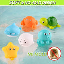 Bath Toys for Babies 6-12 Months+, Wind-up Ducks Bath Toys for Kids Ages 1-3, No Hole Ocean Animal Floating Pool Toys, Watering Can Fishing Net Water Toys for Toddlers by TinyTreasures Baby Boutique