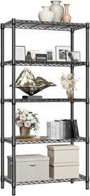 1250 lbs 5 Tier Shelf Metal Storage Shelves Shelving Wire Rack Heavy Duty Closet Organizers for Garage Kitchen Bathroom Laundry Black 13.8" D x 35.4" W x 68.5" H by CozyNest Decor