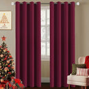 H.VERSAILTEX Burgundy Red Blackout Draperies Curtains Thermal Insulated Window Treatment Extra Long Decorative Curtains for Thanksgiving Day & Christmas Decor(Set of 2,52 by 108 - Inch,Burgundy) by CozyNest Decor