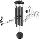 Sympathy Memorial Wind Chimes, 36' with 6 Metal Tubes, Outdoor Deep Tone for Garden, Christmas Hanging Decor - Black Grey by CozyNest Decor