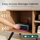 COMHOMA TV Stand for Living Room, Mid Century Modern Entertainment Center for 55/60/65 Inch TVs, Retro Brown TV Console with Fluted Door Cabinets and Open Adjustable Shelve Storage for Bedroom