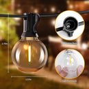 50ft Solar String Lights with Remote, 25+1 LED Bulbs Patio Lights Outdoor Waterproof, G40 Dimmable Deck Lights for Outside Garden Fence Backyard Decor by GreenHaven Gardens
