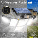 Solar Motion Sensor Flood Lights Outdoor - 496LEDs 3500LM 3 Lighting Modes 3 Levels Brightness, 6 Heads 360° Illumination, IP65 Solar Security Lights,for Porch Yard Patio Garage(2 Packs) by GreenHaven Gardens