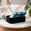 Large Shallow Organizing Baskets 15x11x5.1 Inches - Rope Woven Storage Bins for Bathroom, Shelves, Cube Closet, Black 2 Packs by CozyNest Decor