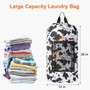 Femuar Laundry Bag Backpack Durable Laundry Bag with Shoulder Straps and Mesh Pockets Portable Laundry Dirty Clothes Hamper Bag for College Dorm (Cow Print) by CozyNest Decor