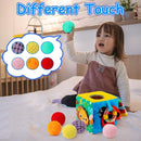 beetoy Sensory Busy Cube for Baby, Montessori Infant Toys with Textured Sensory Balls, Early Learning Travel Toys for Fine Motor Skills, Perfect Newborn Boy and Girl Gift by TinyTreasures Baby Boutique