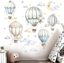 Baby Balloon Wall Stickers for Nursery: Kids Boys Girls Bedroom Wall Decals - Hot Air Balloon Stars Cloud by TinyTreasures Baby Boutique