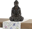 Goodeco 11.4" Meditating Buddha Statue Home Decor - Meditation Gifts for Room/Garden/Patio/Deck/Porch Yard Art Decoration, Zen Decor Buda Statues with Natural Wood Beaded Necklace by GreenHaven Gardens