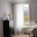 MYSKY HOME White Linen Curtains for Living Room, 100% Linen Natural Semi Sheer Curtains & Drapes 84 inches Length 2 Panels Farmhouse Country Light Filtering Bedroom Window Rod Pocket, 50" Wide, White by CozyNest Decor