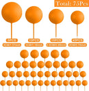 75 Pieces Orange Cake Balls Topper Decorations Foam Cupcake Topper Mini Balloon Cake Topper Picks for Cake Deco Birthday Party Wedding by TinyTreasures Baby Boutique