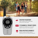 Cobra ACXT360 Water Resistant Walkie Talkies – Rechargeable, 22 Channels, Long Range 25-Mile Range Two-Way Radios 3-Pack, White, Silver and Red by TinyTreasures Baby Boutique