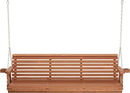 Amish Casual 6 Foot Roll Back Porch Swing with Cup Holders in Cedar Stain - Amish Made in The USA from Treated Pine Heavy Duty 700 Lb. Weight Capacity by GreenHaven Gardens