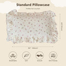 BuLuTu 100% Cotton Standard Pillow Case for Kids, 1 pc, 20"x26", Pink Floral Sheep Design Pillow Cover Muslin Gauze Pillow Protector for Children Girls Boys Bedding Gift, Envelope Closure by TinyTreasures Baby Boutique
