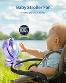 SWEETFULL Portable Clip on Fan - Battery Operated Stroller Fan, 4000mAh Small Rechargeable Fans with LED Display, 4 Speeds, Mini Personal Cooling Desk Cooler for Golf Cart Travel Camping Gym (Purple) by TinyTreasures Baby Boutique