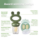 Haakaa Baby Fruit Food Feeder & Mini Freezer Nibble Tray Combo, Breastmilk Popsicle Molds for Baby Cooling Relief, BPA Free Silicone Feeder for Safe Infant Self Feeding, 4 Month+(Olive Green) by TinyTreasures Baby Boutique