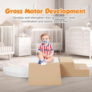 4-Piece Soft PU Leather Toddlers Climbing Toys, Baby Foam Climbing Blocks for Toddlers 3, Foam Play Gym Climbing Structures, Indoor Climb and Crawl Activity Play Set (White and Coffee) by TinyTreasures Baby Boutique