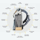 Baby Carrier and 40L Diaper Bag – Hip Healthy Certified Baby Carrier for Newborn to Toddler, Great for Hiking and Everyday Use - Lightweight, Machine Washable, TSA-Ready by TinyTreasures Baby Boutique