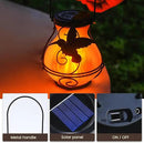 2 Pack Solar Flickering Flame Lights,Outdoor Upgraded Metal Lantern for Hanging Solar Powered Waterproof LED Flame Glass Lanterns for Patio Garden Christmas Halloween Decorations by GreenHaven Gardens