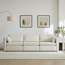 CHITA Sectional Sofa Set, Comfty Cloud Couch, FSC Certified Deep Seat Sectional Couch for Lving Room, 112 inch Width, 3 Seat Modern Modular Sofa, Linen by CozyNest Decor