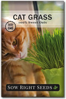 Sow Right Seeds - Cat Grass Seeds for Planting - 100% Sweet Oats - Non-GMO Heirloom Healthy Greens for Cats and Dogs - Easy to Grow - Safe & Natural Indoor Use - Ideal for Pet Lovers by GreenHaven Gardens