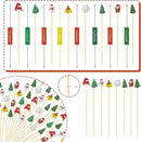 Christmas Cocktail Picks Toothpicks Fruit Dessert Sticks Food Sandwich Appetizer Charcuterie Skewers for Xmas Tree Snowman Elk Snowflake Christmas Decorations Themed Party Supplies, 5", 100 Count by CozyNest Decor