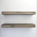 Modern Floating Shelves 3 Inches Thick for Wall, Wide Shelves for Kitchen, Living Room, Bedroom, and Bathroom, Natural Pine Wood, Rustic Wooden Shelf, (Set of 2) (Aged Barrel, 24Lx3Hx6D) by CozyNest Decor