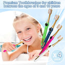 Toddler Toothbrush, Kids Toothbrush, Galactic Adventures Style, Toddler Age 2-4 and Up, Soft Bristles with Caps, Pack of 4 by TinyTreasures Baby Boutique
