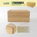 Stackable Bamboo Drawer Organizer Set – 2 Boxes with 1 Lid | Wood-Laminated Trays for Kitchen Utensils, Silverware & Flatware – Fits Cabinets, Pantry, Bathroom & Office | 14.6"x10.2" (2-Pack) by CozyNest Decor