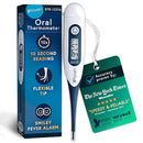 iProven Oral Thermometer, Measures in 10 seconds with flexible tip and fever alarm, Digital Medical Thermometer for adults, kids and toddlers - DTR-1221A by TinyTreasures Baby Boutique