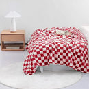 LOMAO Throw Blankets Flannel Blanket with Checkerboard Grid Pattern Soft Throw Blanket for Couch, Bed, Sofa Luxurious Warm and Cozy for All Seasons (Red, 60"x80") by CozyNest Decor