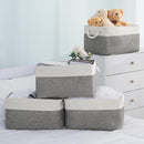 Storage Basket 16x12x8 inch Fabric Sturdy Canvas Storage Bins Organizer with Handles for Clothes and Storage Foldable Storage Boxes Cubes by TinyTreasures Baby Boutique