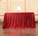 SquarePie Sequin Tablecloth 50 x 72 Inch Red Sparkly Table Linen for Wedding Party by CozyNest Decor
