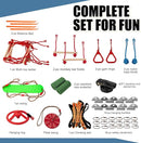 Slsy 60FT Ninja Warrior Obstacle Course for Kids, Complete 13-Obstacle Slackline Kit with Monkey Bar, Swing, Balance Belt, Climbing Ladder & Net, Durable Outdoor Playset Equipment by TinyTreasures Baby Boutique