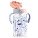 Evorie Tritan Spill Proof Toddler Straw Sippy Cup, 10 oz for Baby and Toddlers 1-3 Years Old, No Spill Straw Water Bottle with Removable Handles, Ideal for School, BPA-Free, Travel in Space by TinyTreasures Baby Boutique