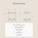 POLY & BARK Weave Dining Chair – Mid-Century Modern Wishbone Dining Chair with Arms, Solid Wood Frame, Indoor Use – White – Single - Ideal for Dining Room, Kitchen or Stylish Accent Setting by CozyNest Decor