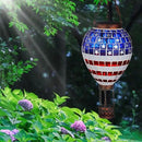 VOREEN American Flag Hot Air Balloon Solar Lantern, Mosaic Solar Outdoor Hanging Wind Light, IP44 Waterproof, Patio Festive Decor, Patriotic Theme, Easter Gifts for Mom Grandma by GreenHaven Gardens