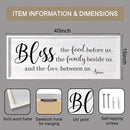 Bless the Food Before Us, the Family Beside Us, and the Love between us Framed Wall Art for Dining Room, 40''×15'' Holy Positive Religious Rustic Bible Verse for Christian God Jesus Christ Prayer by CozyNest Decor