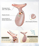 7-in-1 Deplux Face Neck Massager for Daily Skin Care Routine, Portable Facial Massager, Skin Care Tool, Rose Gold by CozyNest Decor