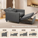 Noelse Convertible Futon Sofa Bed, 3-in-1 Multi-Functional Sleeper Chair Bed, Adjustable Backrest Recliner with Modern Linen Fabric for Living Room Bedroom Apartment Small Space, Dark Grey by CozyNest Decor