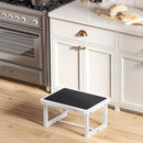 Wooden Step Stool with 500 Pounds, Wide Bed Step Stool for Adults，Wood White Step Stool&Stable Solid Metal Frame for Kitchen, Bedroom, Living Room, Bathroom by TinyTreasures Baby Boutique