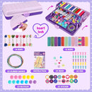 Friendship Bracelet Making Kit with Storage Box,DIY String Bracelet Arts and Craft for Girls Aged 8-12,Kids' Travel Activity Toy Set,Easter Birthday Gifts for Ages 6 7 8 9 10 11 12 Year Old Purple by TinyTreasures Baby Boutique