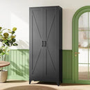 Letaya Storage Cabinet,75" H Metal Kitchen Pantry Cabinets with Doors and Adjustable Shelves,Pantry Organizers for for Cupboard/Dining/Bathroom/Office/Garage Room,Black by CozyNest Decor
