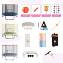 Kids Trampoline with Safety Net – 440lbs Capacity, Upgraded Rust-Proof Ring Legs, Adjustable Gymnastics Bar & Toys – Indoor Outdoor Toddler Trampoline for Boys & Girls Ages 1-8 by TinyTreasures Baby Boutique